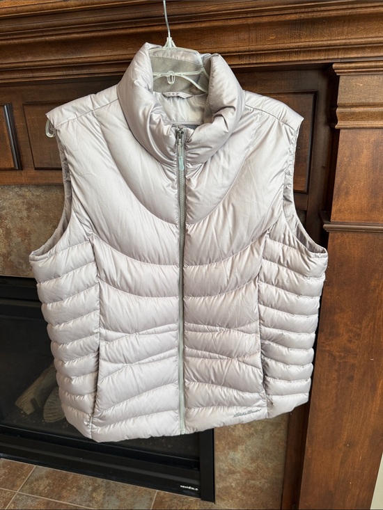Eddie Bauer Jackets & Blazers - Eddie Bauer down filled puffer vest full zip light tan taupe neutral color XXL